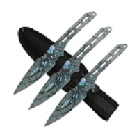 Perfect Point - 7.75 Inch Spider Throwing Knives - Set of 3 - Blue