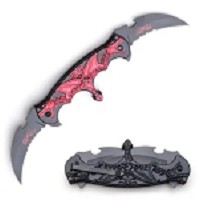 Red Dragon Double Bladed Fantasy Spring Assisted Knife