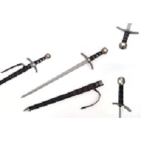23 Inch Earthen Knight Mini Medieval Sword - Black