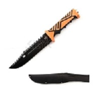 12.75 Inch Fixed Blade Saw Back Knife - Orange