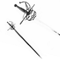 46.5 Inch Fencing Rapier Spiral Swept Hilt Sword - Black