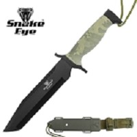 Black Tanto Blade Fixed Blade Knife - Digital Camo 12 Inch