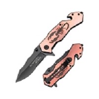 Rescue Style Spring-Assisted Knife - Scorpion Handle