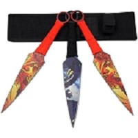 Ninja Kunai Tactical Throwing Knives - Set of 3 - 9 Inch