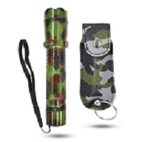 Stun Gun Flash Light and Pepper Spray Combo for Self Defense Camo