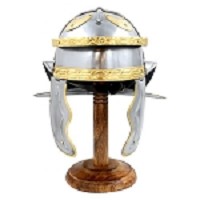 Medieval Warrior - Roman Trooper Helmet Brass Trim