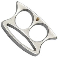 Two Finger Hole Mini Buckle Knuckle - Silver