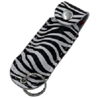 Self Defense Pepper Spray 1/2 Oz. with Key Chain - Black and White Zebra Patterned