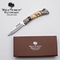 7.25 Inch Scrimshaw Lock Back Folding Knife - Deer