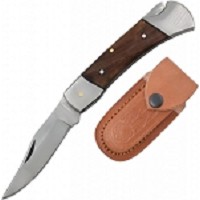 Handmade Lock Back Folding Knife Wood Handle with Case