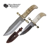 Handmade Fixed Blade Bowie - 2-Piece Camel Bone Handle Set