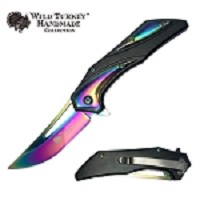 Wild Turkey Handmade - Spring-Assisted Knife - Rainbow