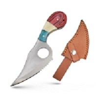 Wild Turkey Handmade - Fixed Blade Skinner - Wood, Bone & Resin Handle