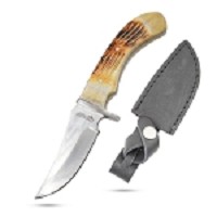 Wild Turkey Handmade - Fixed Blade Knife - Burn Bone Handle