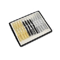 One Dozen Pen Letter Opener Knives - Silver, Black and Gold